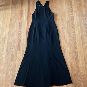 Chic Black Backless Evening Dress Vintage